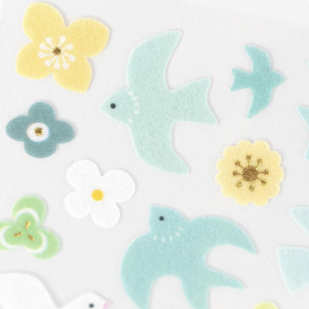 NB-Nonwoven Gold Foiled Sticker- Blue Bird