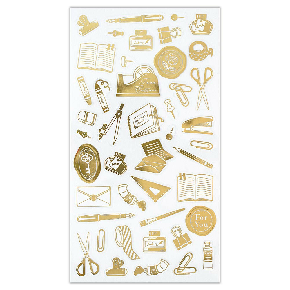 NB-Gold Foiled Sticker Sheet- Stationery