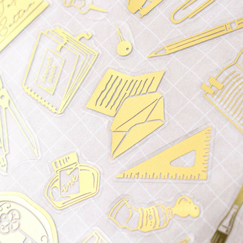 NB-Gold Foiled Sticker Sheet- Stationery