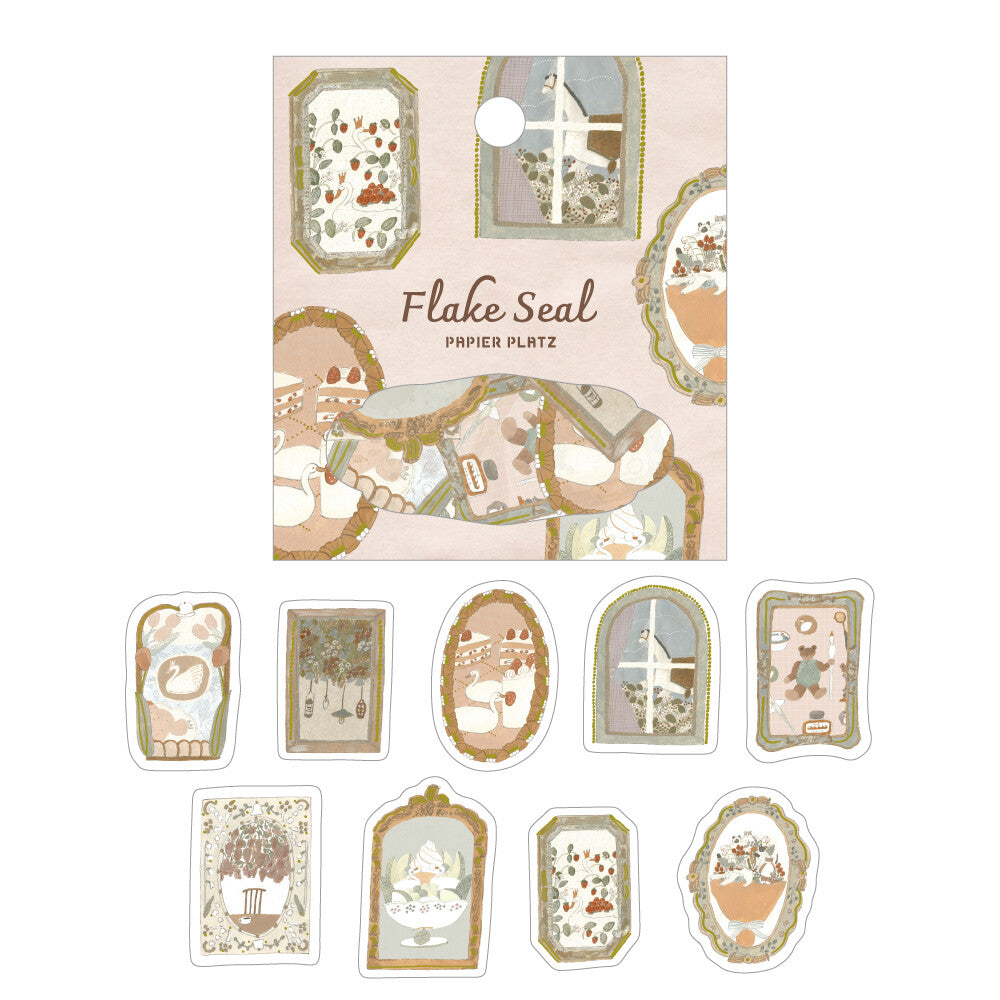 Planner Stickers Flake Seal with Gold Foil- Foil Frame