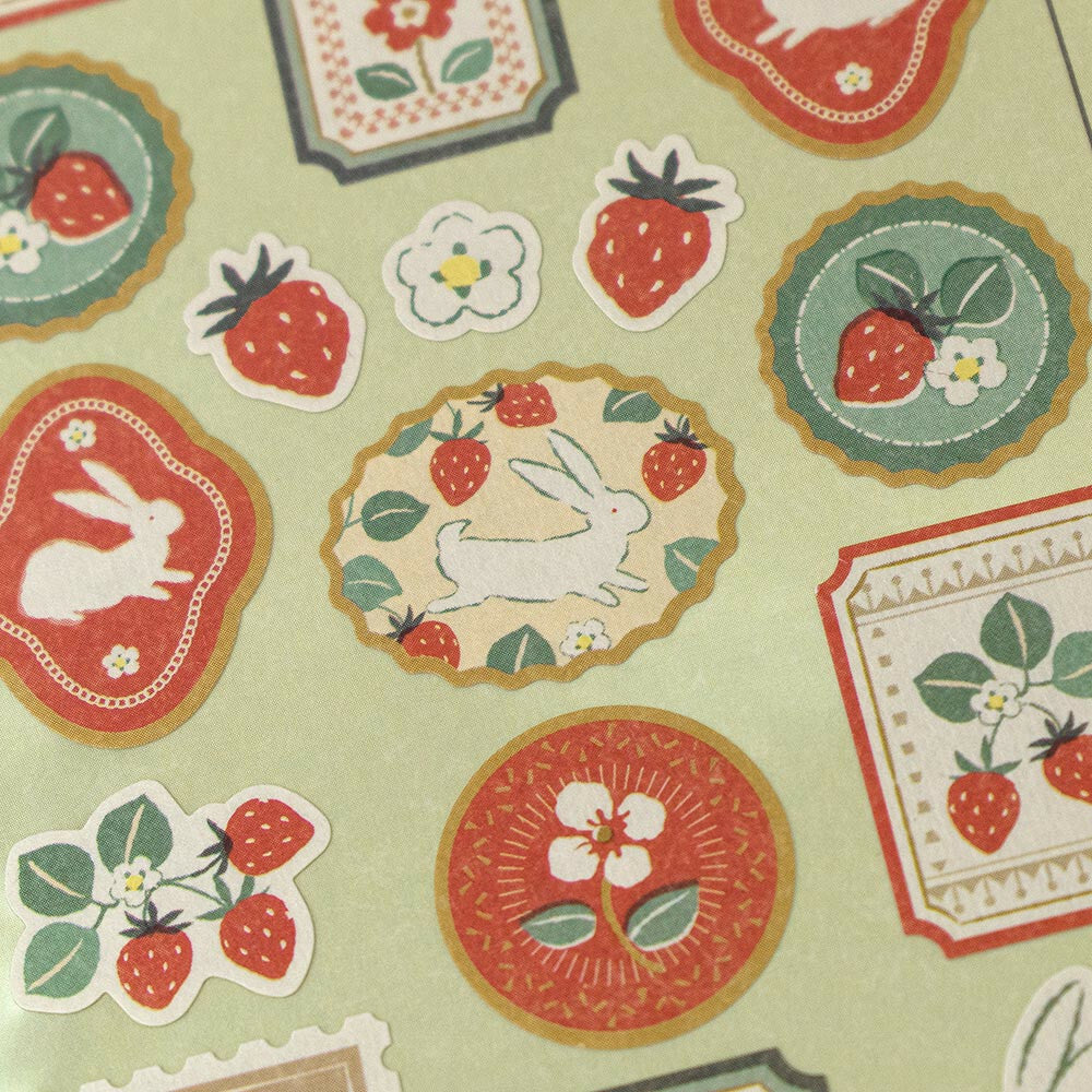NB- Wanowa Retro Sticker- Strawberry Rabbit