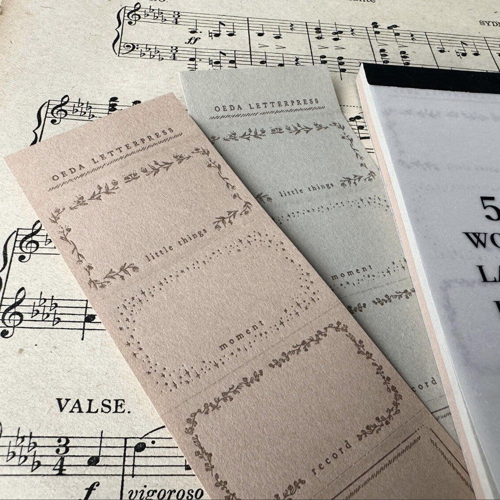 【OEDA LETTERPRESS】5 Word Label Book - Grey Beige Book