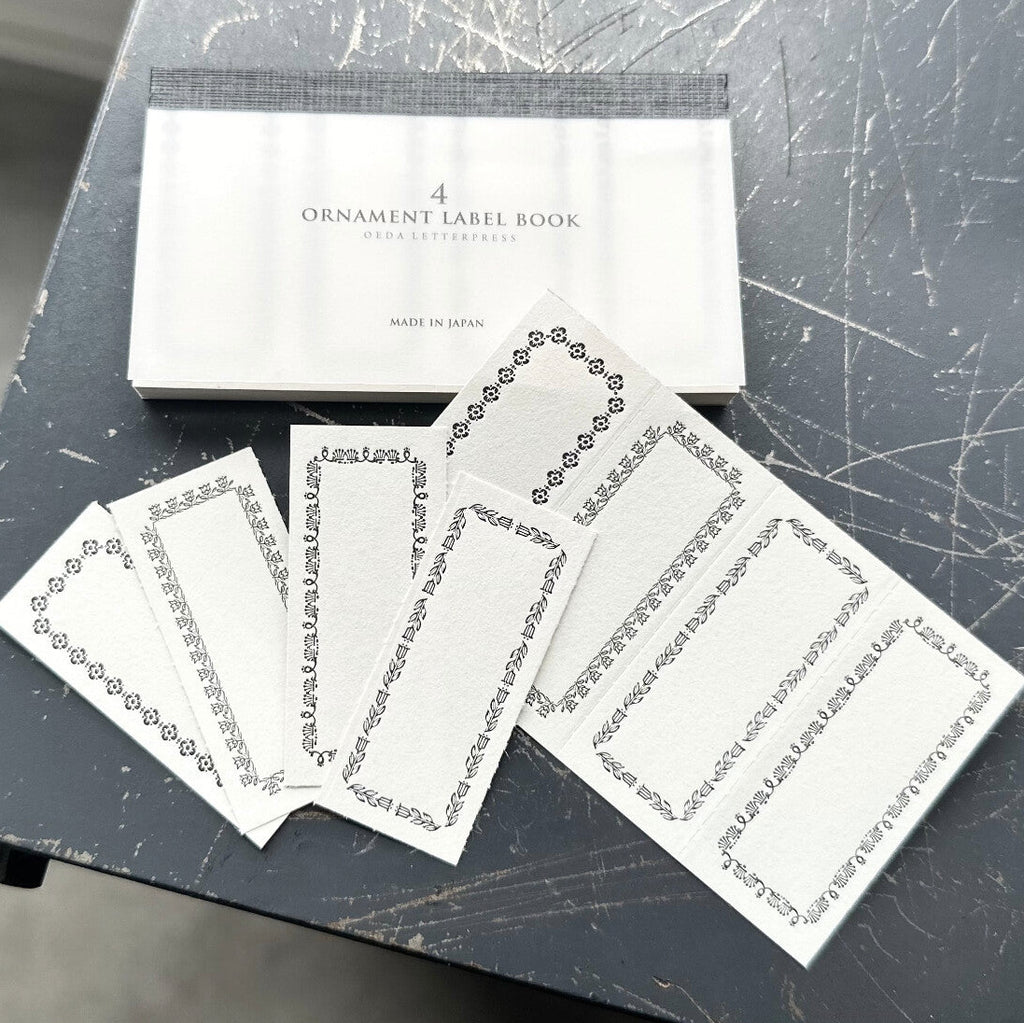 【OEDA LETTERPRESS】4 Ornament Label Book -  Black
