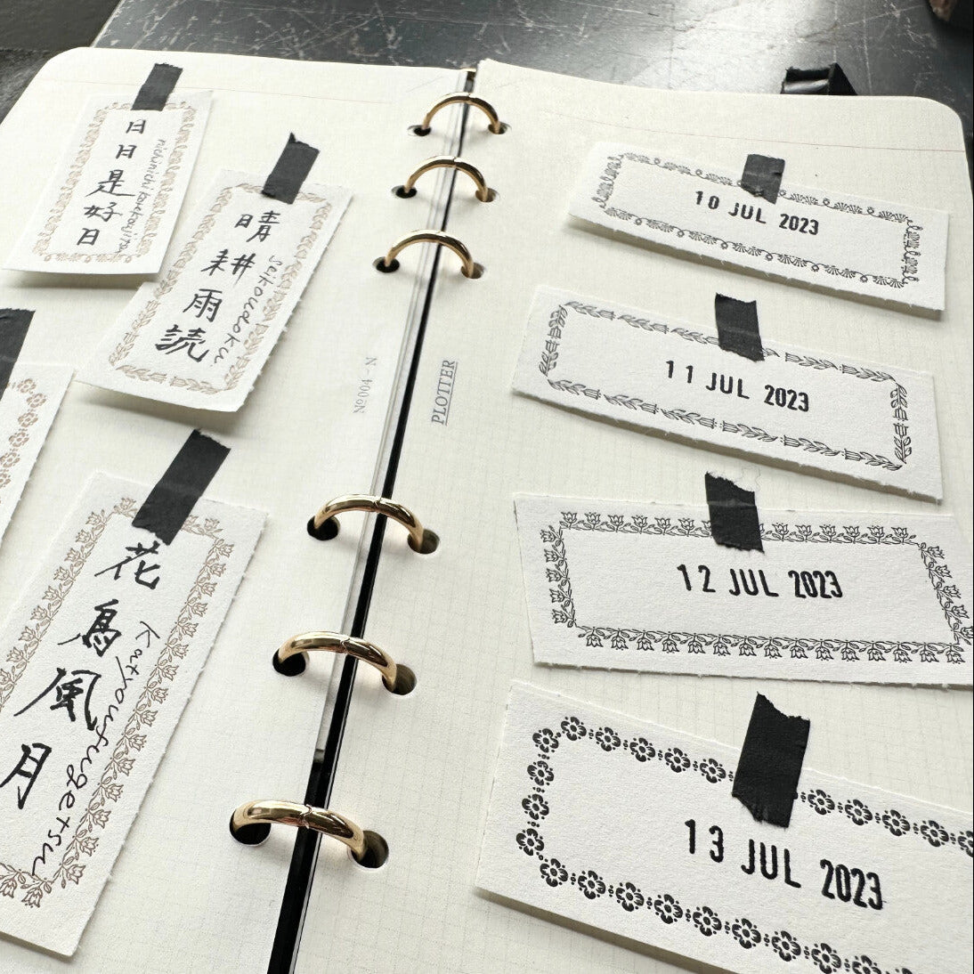 【OEDA LETTERPRESS】4 Ornament Label Book -  Black