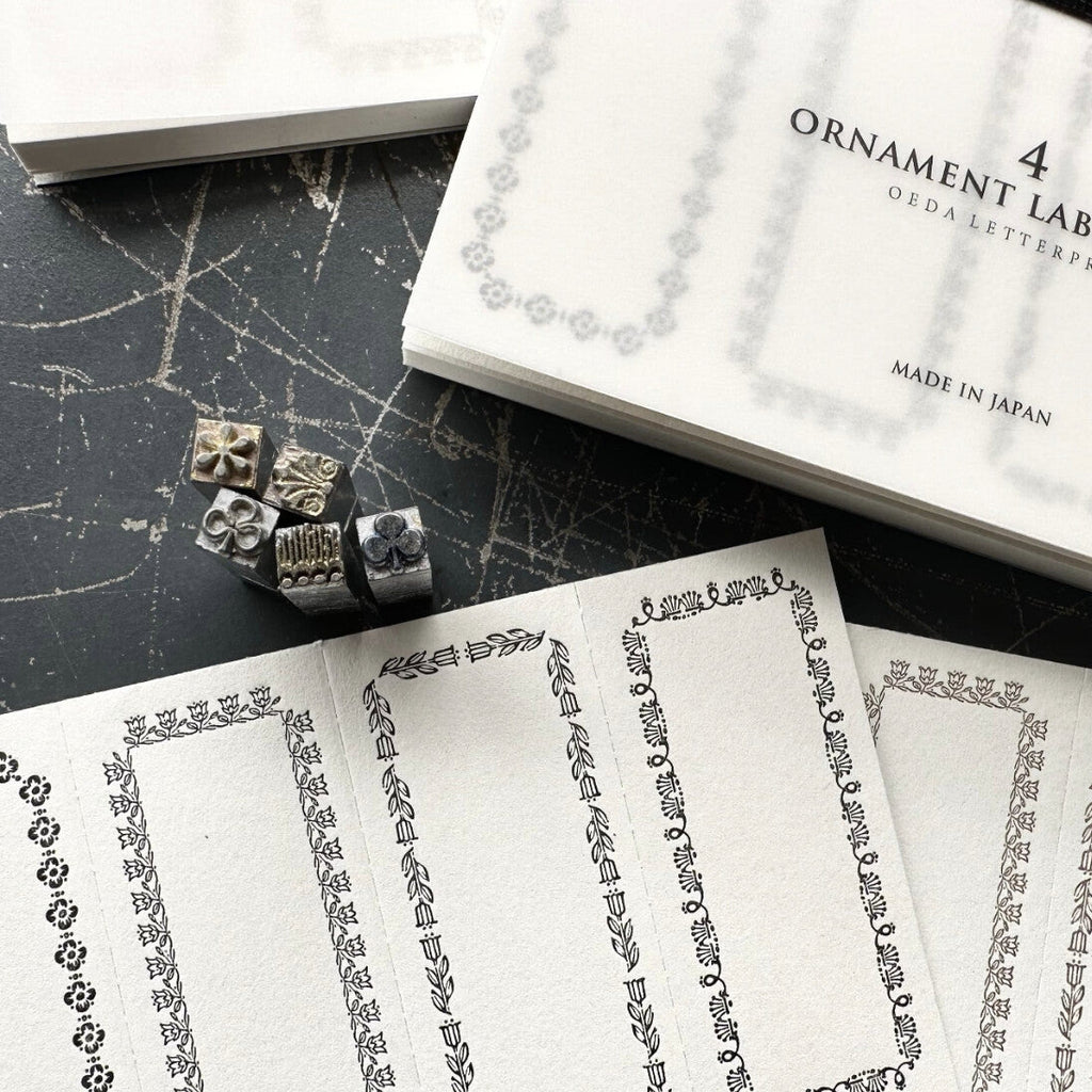 【OEDA LETTERPRESS】4 Ornament Label Book -  Black