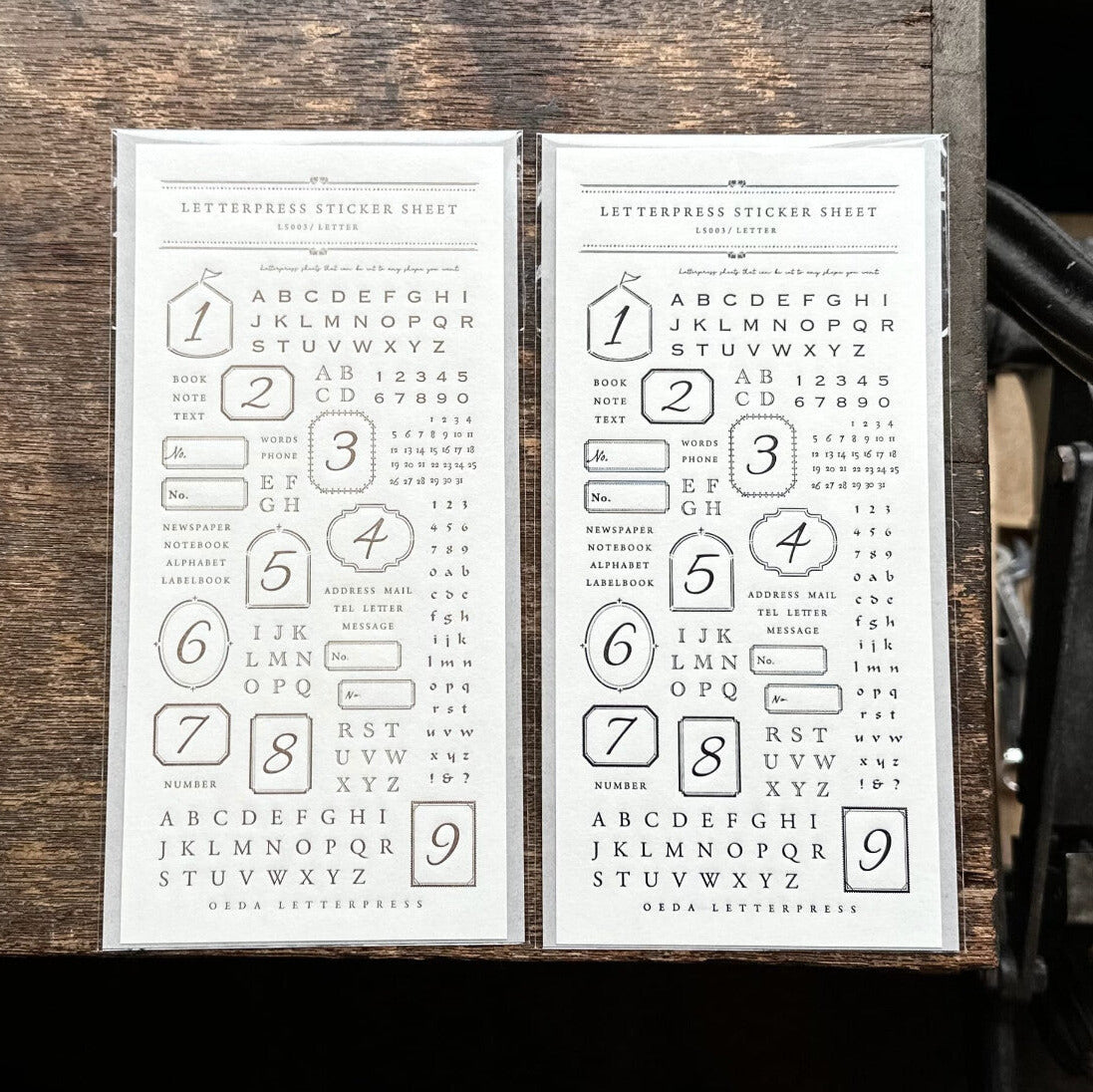 【OEDA LETTERPRESS】Letter Sticker Sheet