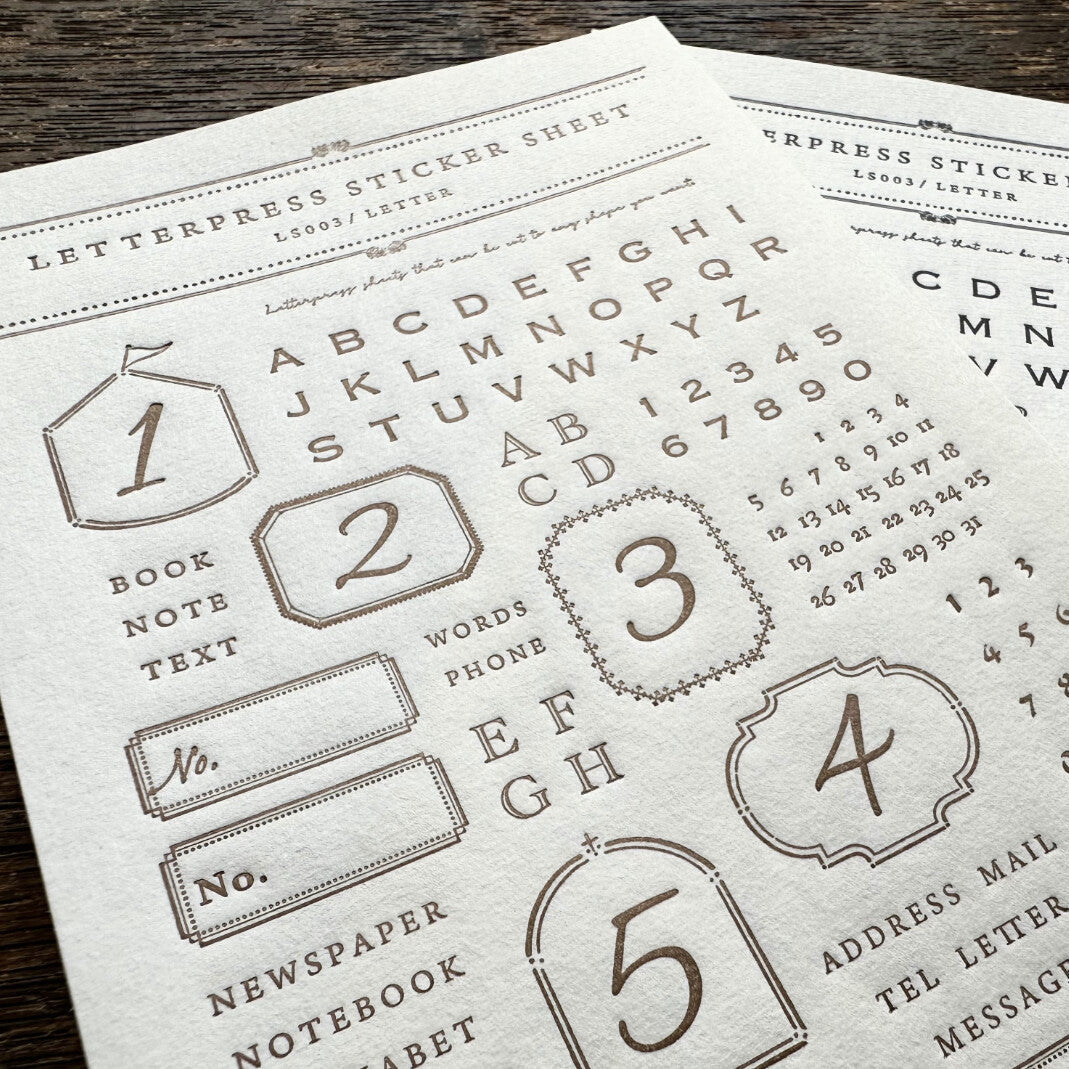 【OEDA LETTERPRESS】Letter Sticker Sheet