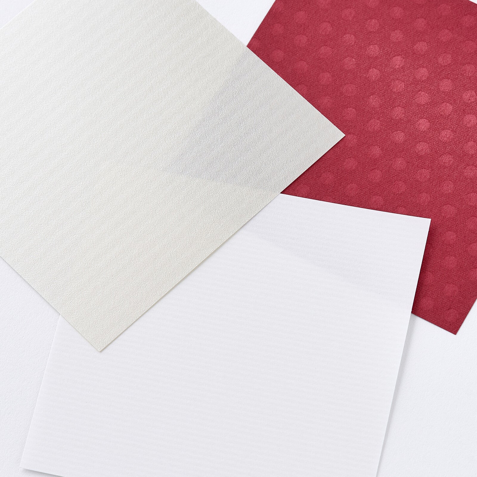 Takeo - Mottainai Memo — Red & Pearlescent White & Shimmering Laid White