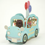 [Greeting Life] Birthday Card – Party Car (Dog)