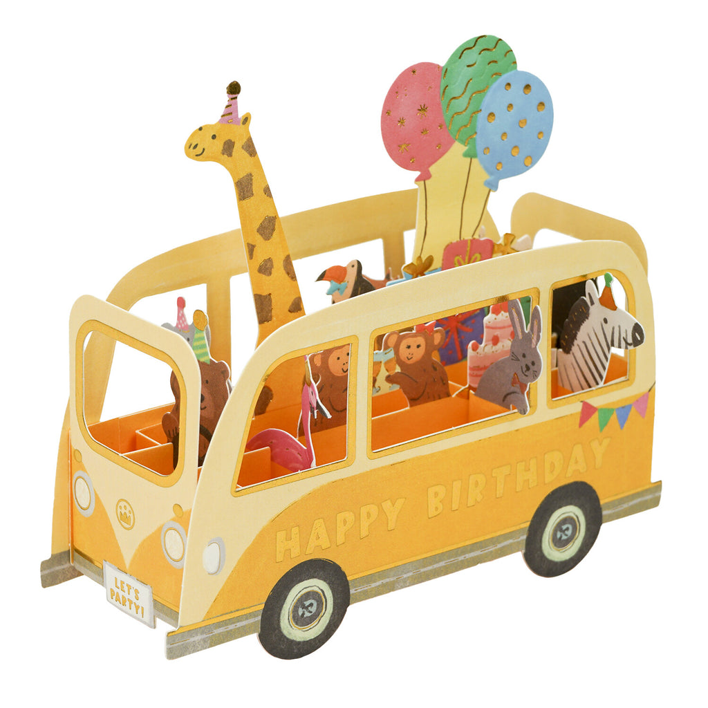 [Greeting Life] Birthday Card – Party Car (Animals)