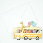 [Greeting Life] Birthday Card – Party Car (Animals)