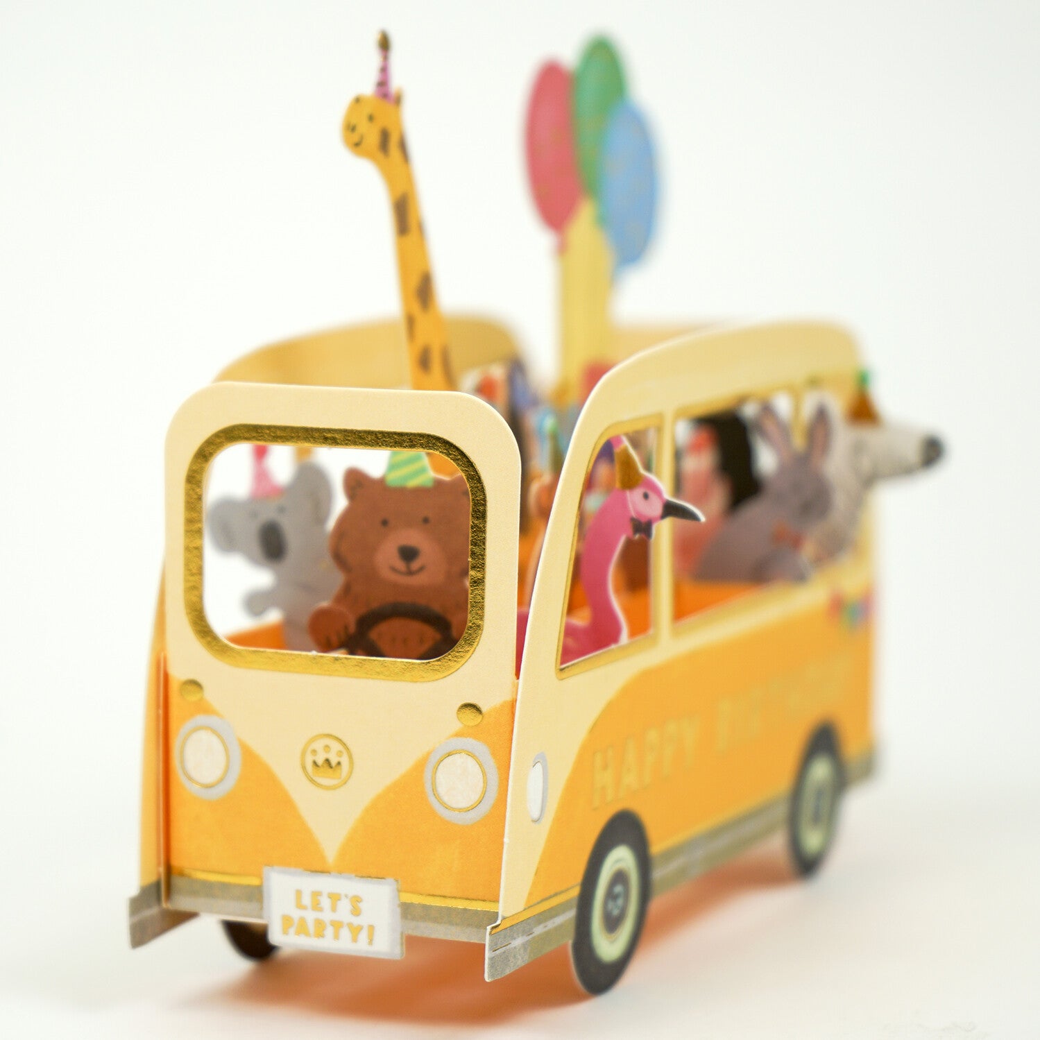 [Greeting Life] Birthday Card – Party Car (Animals)