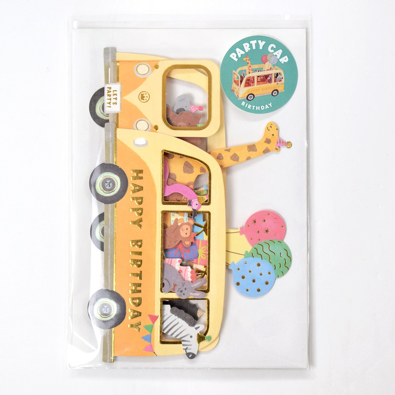 [Greeting Life] Birthday Card – Party Car (Animals)