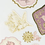 NB- Prier Gold Foiled Floral Pattern Sticker- Colibri