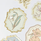 NB- Prier Gold Foiled Floral Pattern Sticker- Flannel