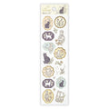 NB- Prier Gold Foiled Floral Pattern Sticker- Cat