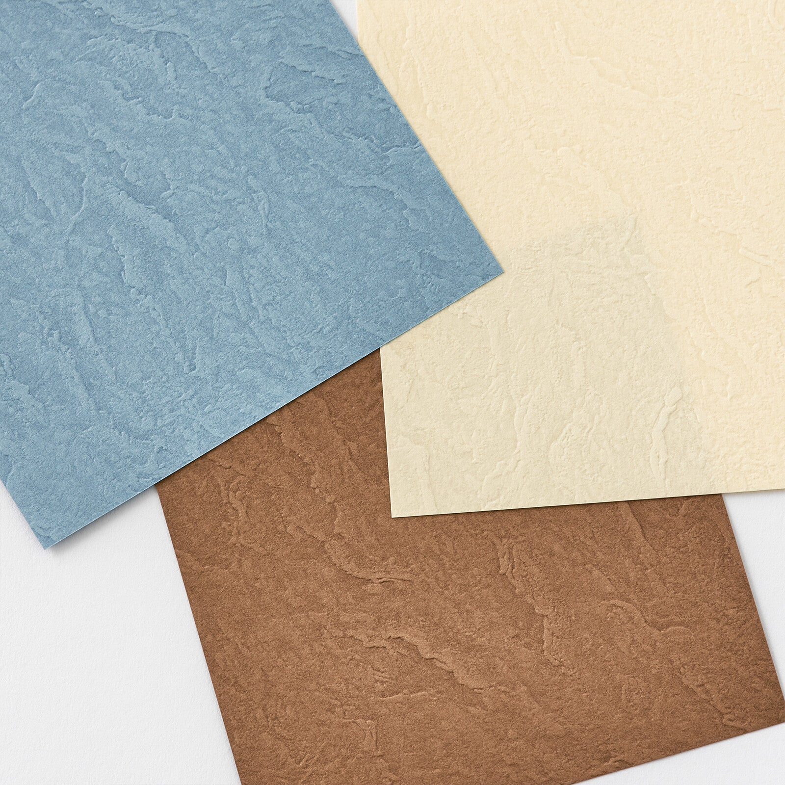 Takeo - Mottainai Memo- Slate Blue & Ivory & Terra-cotta with Slate Texture