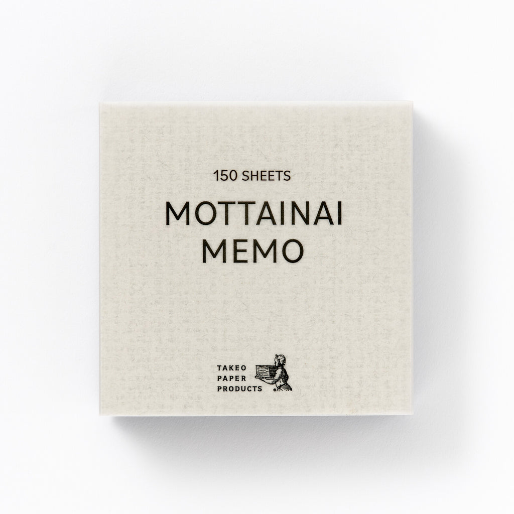 Takeo - Mottainai Memo - Silver & Pale Pink & Denim Blue with Linen Texture