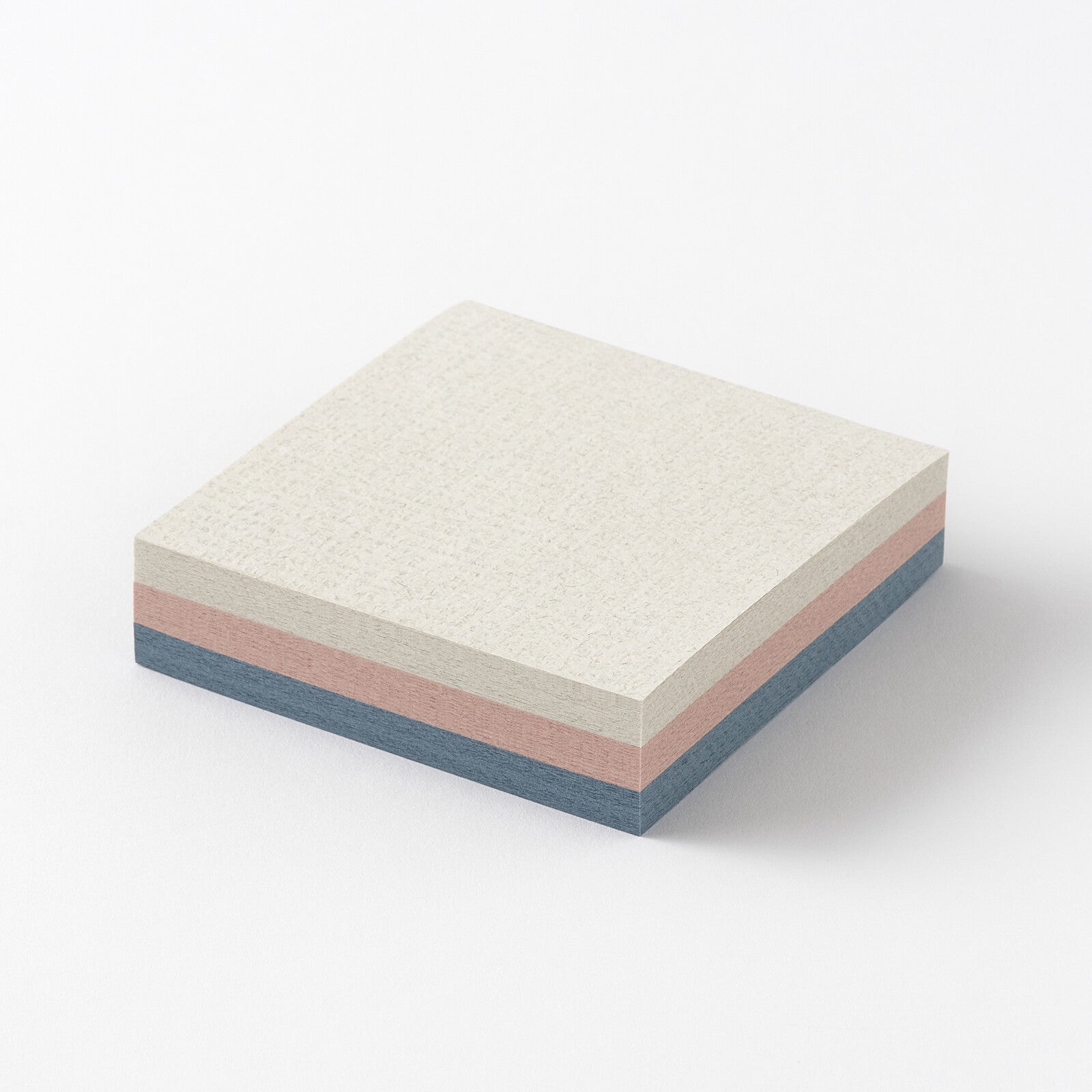 Takeo - Mottainai Memo - Silver & Pale Pink & Denim Blue with Linen Texture