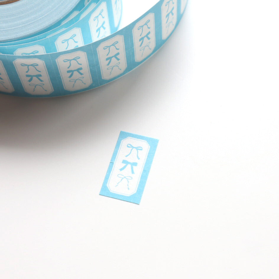 【forme】Light Blue Ribbon Label Stickers