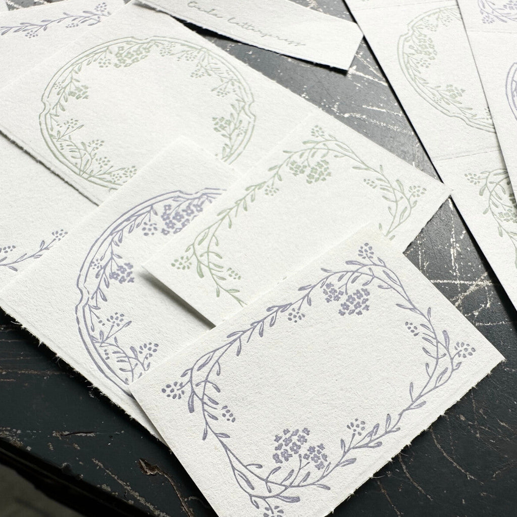 OEDA LETTERPRESS - 3 Label Book Memo Pad- Floral Frame