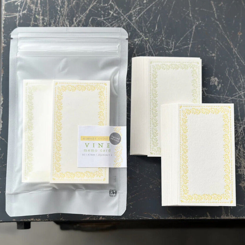 【OEDA LETTERPRESS】Vine Memo Card- Mimoza Color