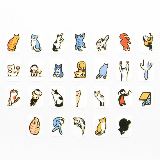 [Bande] Masking Roll Stickers- People Who Live in a Notebook (Cats Everywhere)