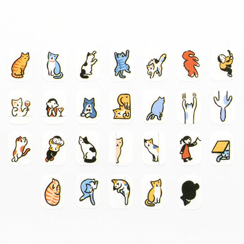 [Bande] Masking Roll Stickers- People Who Live in a Notebook (Cats Everywhere)