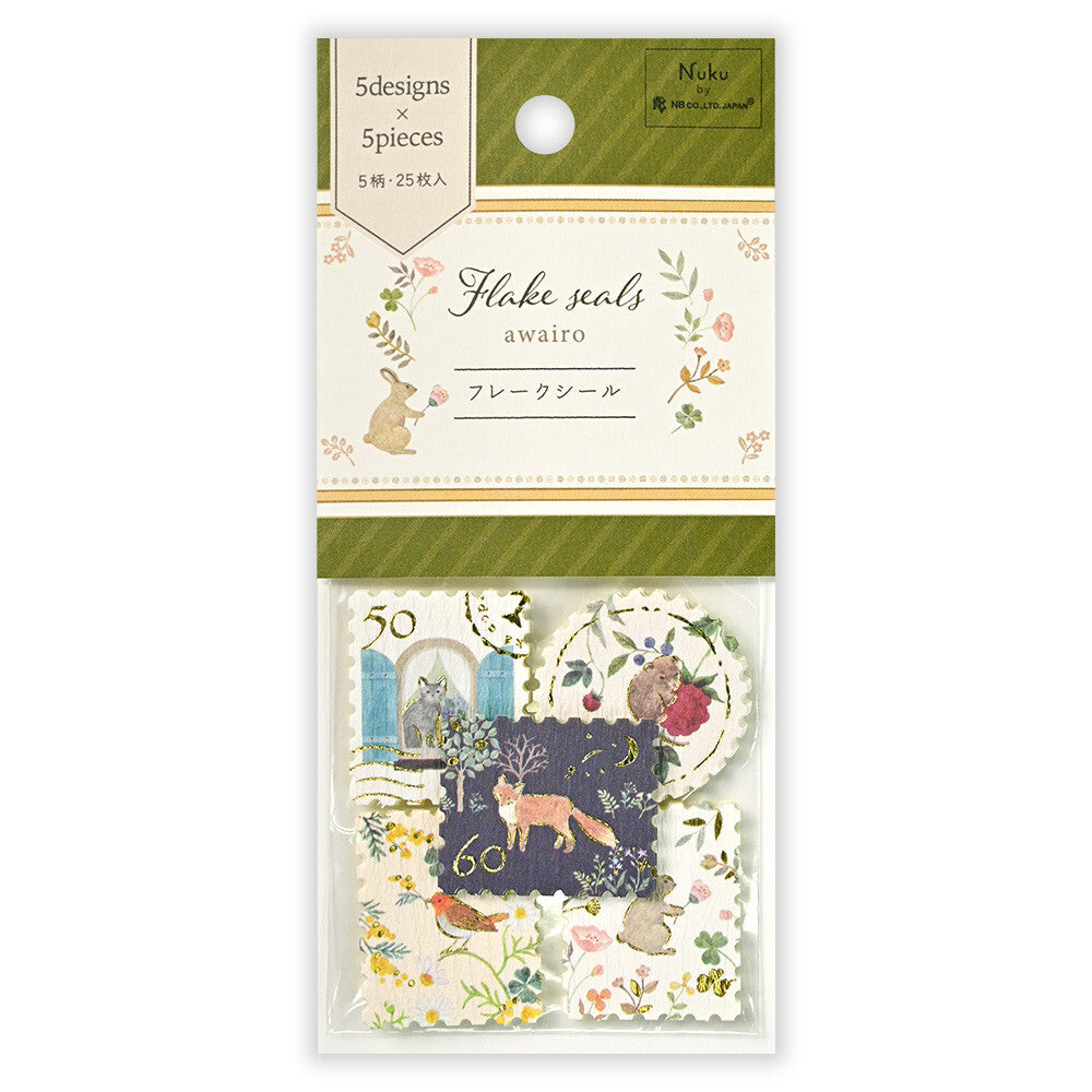 NB - Gold Foiled Flake Sticker- Animal Stamp