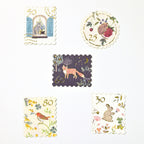 NB - Gold Foiled Flake Sticker- Animal Stamp