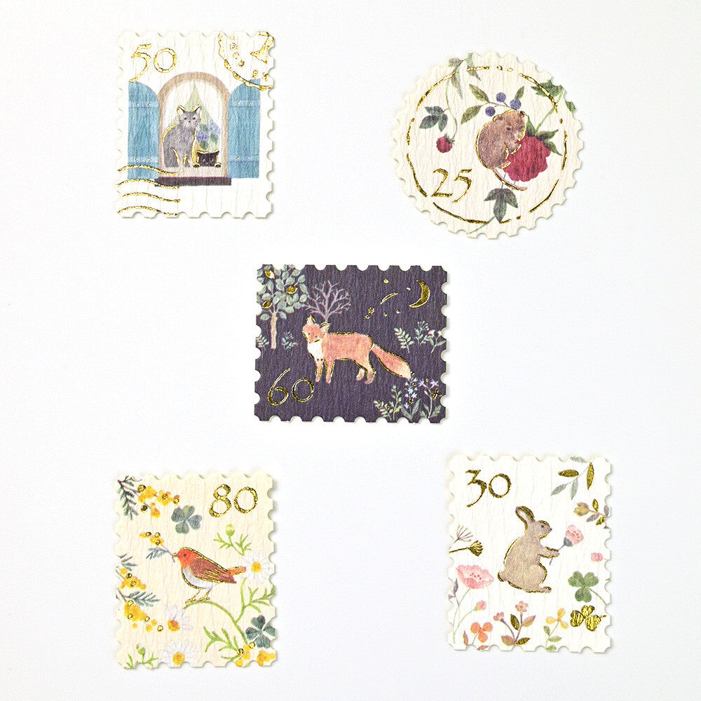 NB - Gold Foiled Flake Sticker- Animal Stamp