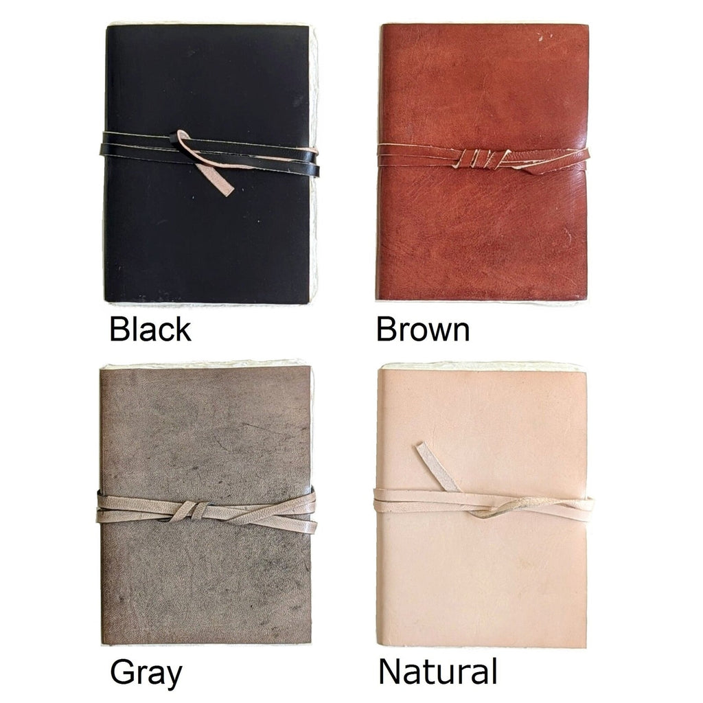 Leather Covered Handmade Paper Notebook