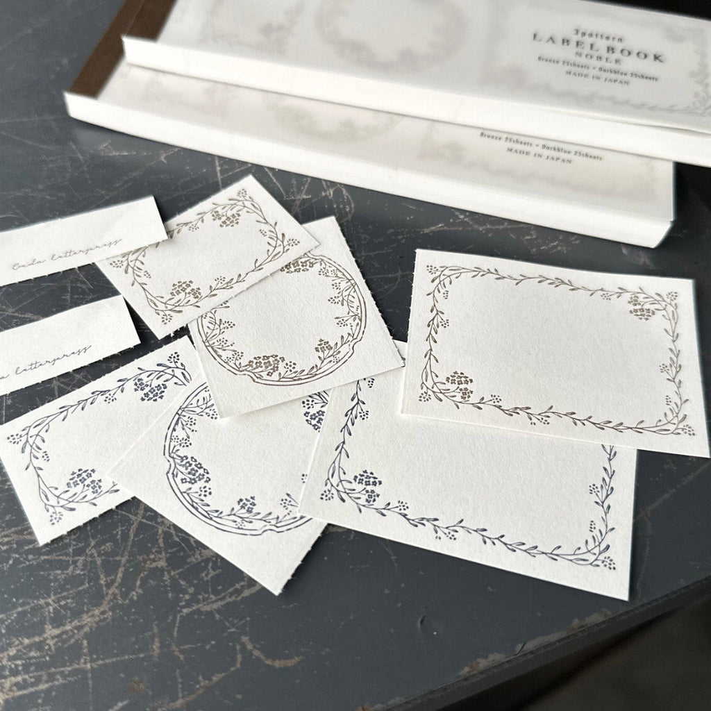 OEDA LETTERPRESS - 3 Label Book Memo Pad- Floral Frame