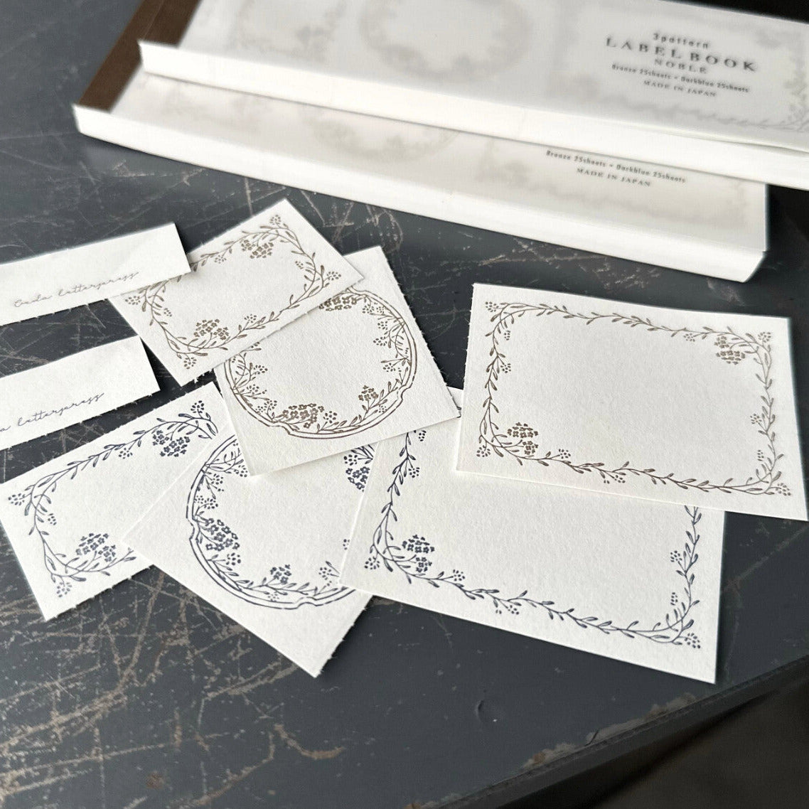 OEDA LETTERPRESS - 3 Label Book Memo Pad- Floral Frame