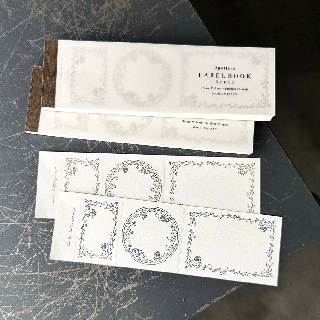 OEDA LETTERPRESS - 3 Label Book Memo Pad- Floral Frame