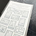 【OEDA LETTERPRESS】Stamp Sticker Sheet- Ash Blue