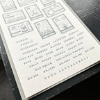 【OEDA LETTERPRESS】Stamp Sticker Sheet- Ash Blue