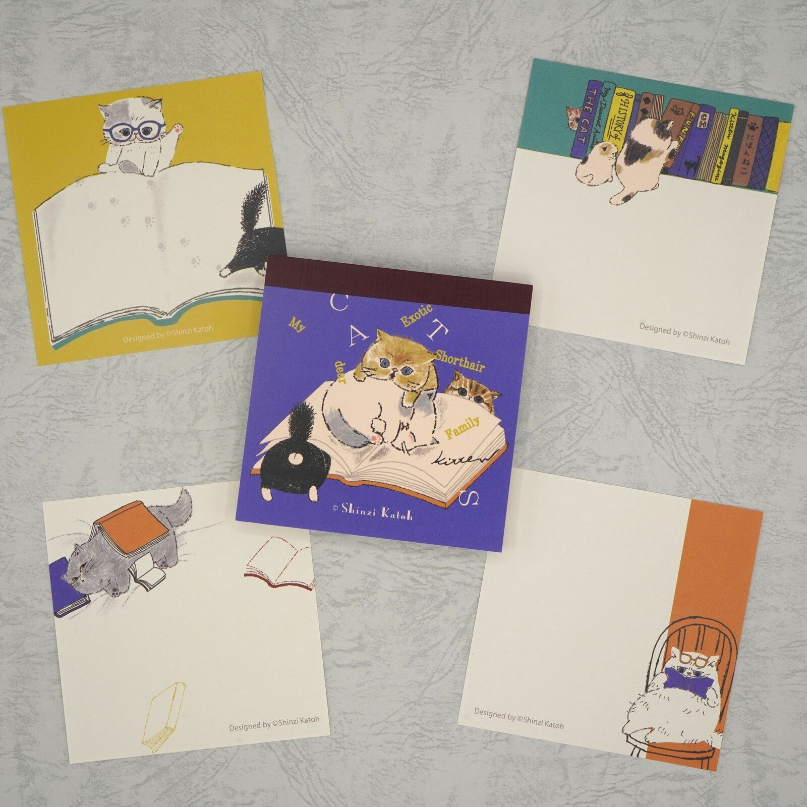 [Kinose Printing] Block Memo Pad – My Dear Cats (Reading)