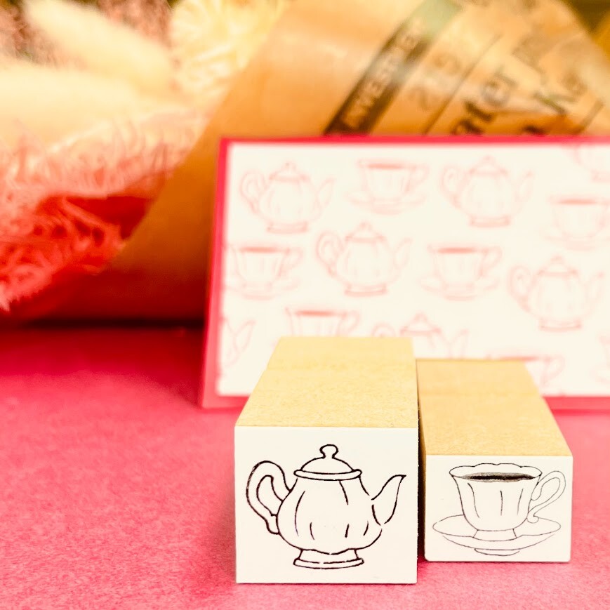 【Stamp House Morita Inbou】Wood Rubber Stamp- Tea