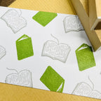 【Stamp House Morita Inbou】Wood Rubber Stamp- Book