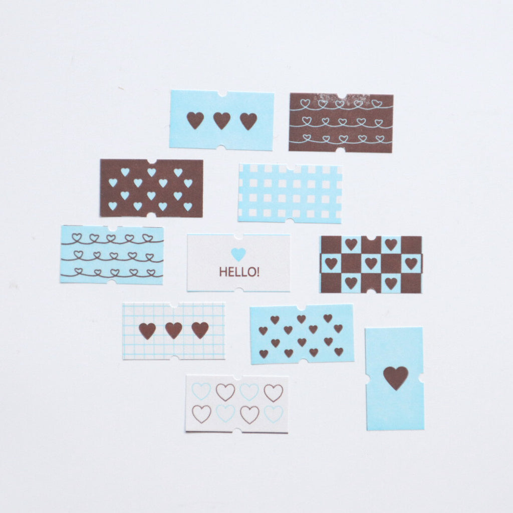 【forme】Label Sticker- Heart Assoutment- Blue