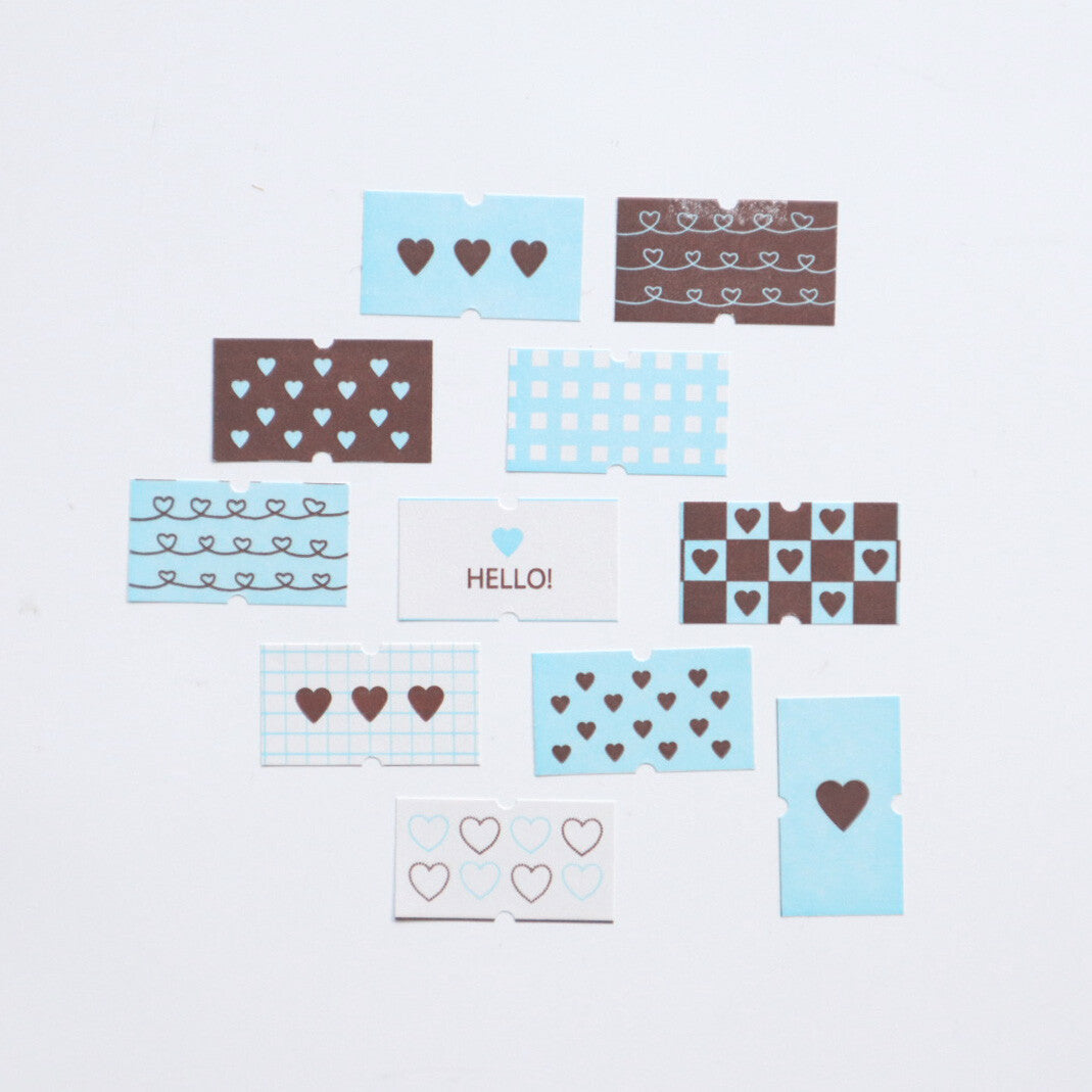 【forme】Label Sticker- Heart Assoutment- Blue