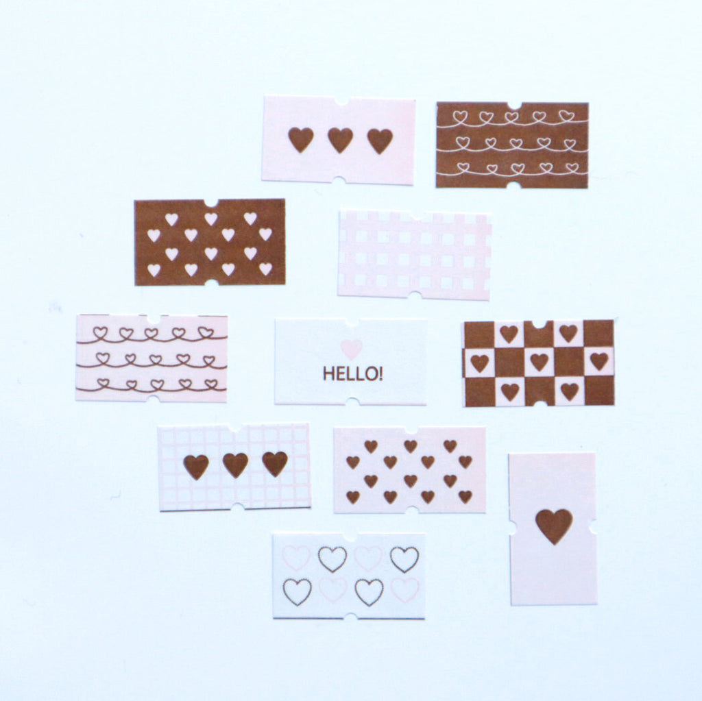 【forme】Label Sticker- Heart Assoutment- Pink