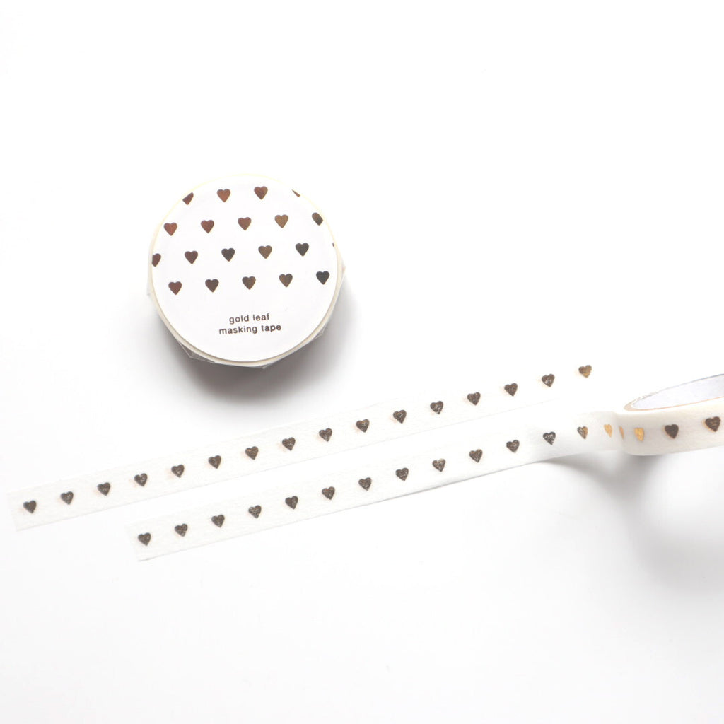 【forme】Gold Foiled Slim Washi Tape- Heart