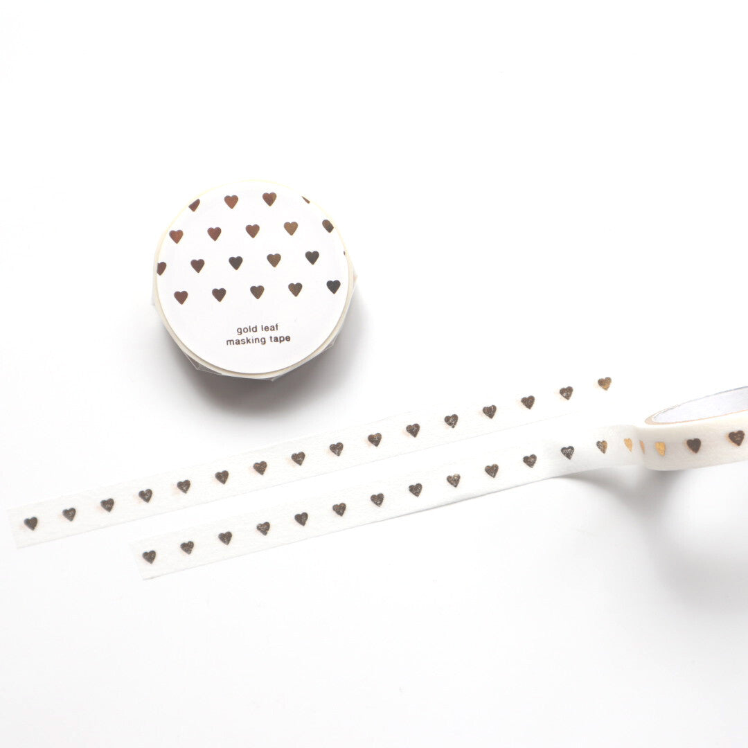 【forme】Gold Foiled Slim Washi Tape- Heart