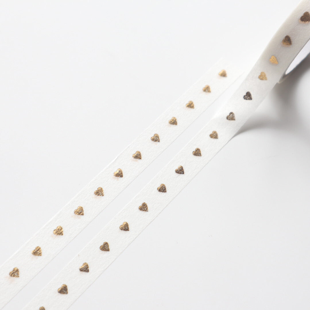 【forme】Gold Foiled Slim Washi Tape- Heart