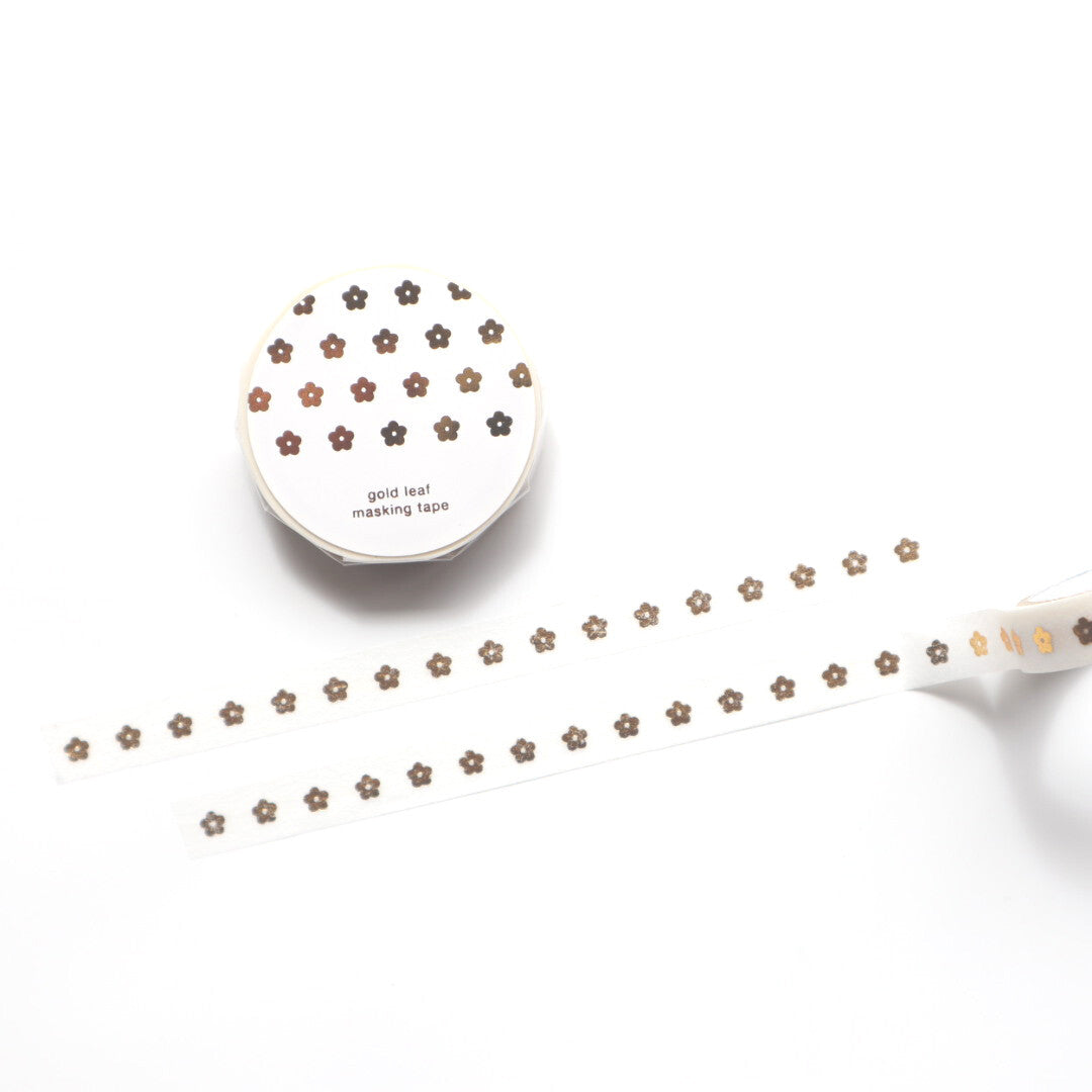 【forme】Gold Foiled Slim Washi Tape- Flower