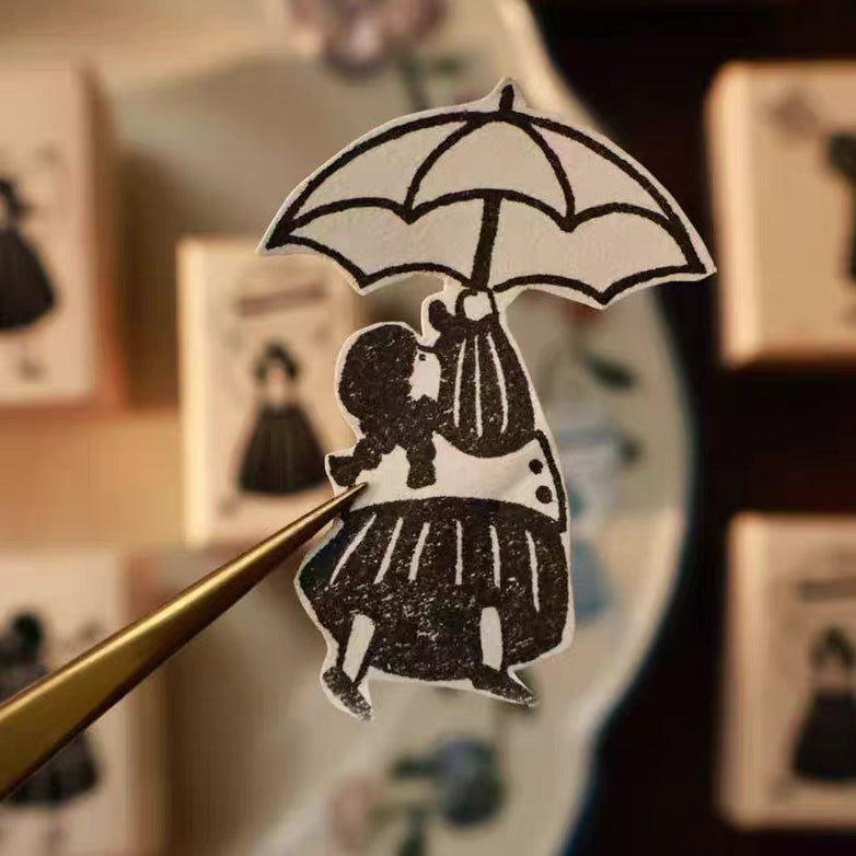 【Yi'er Studio】Wood Rubber Stamp- "Sweet & Simple" Series