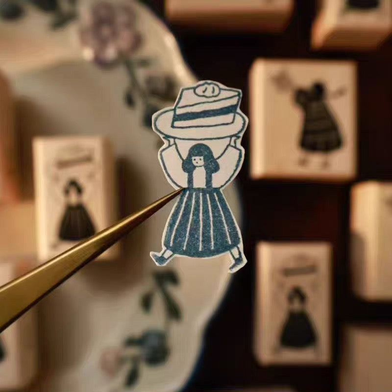 【Yi'er Studio】Wood Rubber Stamp- "Sweet & Simple" Series