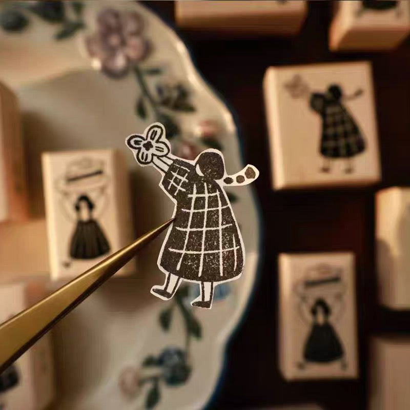 【Yi'er Studio】Wood Rubber Stamp- "Sweet & Simple" Series